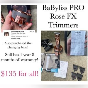 BaBylissPro Rose FX Trimmer with Charging Base
